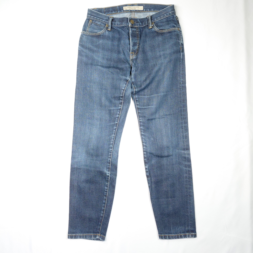 Burberry Brit Women's Jeans Low Rise Slim Cropped Button Fly Blue Size 25